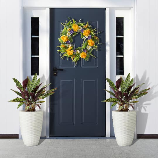 Glitzhome® 19" Eco-Friendly Oversized Tall Round Diamond Planters